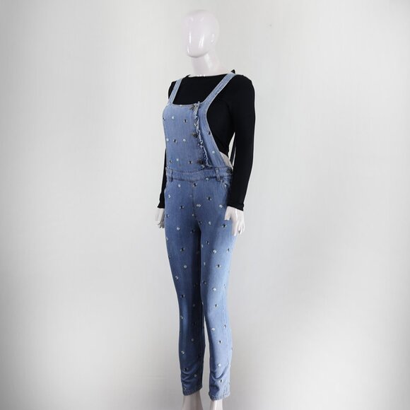 Charming  Denim Jumpsuit with Sparkle, Perfect Fit - Picture 2 of 6